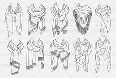 scarfs and scarves clipart set