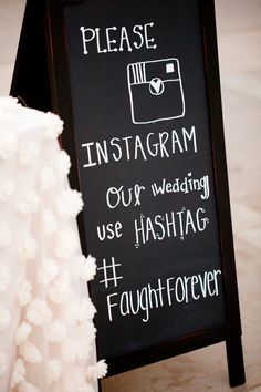 a chalkboard sign with the words tips for creating the ultimate wedding hashtag on it