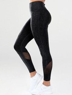 Solid Sports Mesh Panel Leggings - rrdeye Sporty Compression Tights With Breathable Feature, Sporty Compression Tights With Breathability, Sporty Compression Breathable Tights, Breathable Compression Leggings For Jogging, Breathable Micro-elastic Athleisure Leggings, Breathable Athleisure Tights For Training, Breathable Mesh Athleisure Leggings, Gray Stretch Yoga Pants For Training, Breathable Gray Tights For Gym