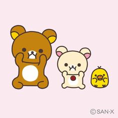 two cartoon bears sitting next to each other