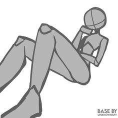 a drawing of a person sitting on the ground with their legs crossed and feet spread out