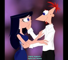 an animated image of a man and woman talking to each other with the caption, digital color memory