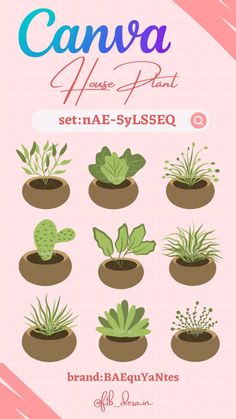 a poster with different types of plants in pots