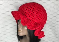 Hello Everyone,  *For custom sizing, please feel free to contact me on Etsy* This beautiful red crochet bucket hat is so many words in one item.  Eye catching? Absolutely! Summer Worthy! Why of Course! Here at CrochetByHer, we believe in crochet being trendy and fun!  Whether this is a gift (maybe even for yourself this item will surely bring lots of joy! Please treat all crochet wear with love and care!😊 Adjustable Brimmed Red Crochet Hat, Red Crochet Hat With Adjustable Short Brim, Red Brimmed Crochet Hat For Spring, Red Crochet Wide Brim Hat, Red Wide Brim Crochet Hat For Spring, Red Wide Brim Crochet Hat, Red Crochet Bucket Hat For Spring, Red Crochet Hat For Spring, One Size, One Size Red Crochet Hat For Spring