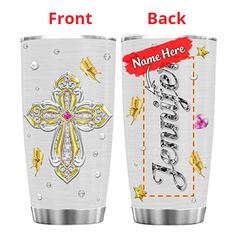 Personalized Christian Cross Tumbler Custom Religious Gift For Women Pastors Preachers Women Pastors, Cross Of Jesus, Christian Birthday, Who Is Jesus, Christian Gifts For Women, Vibrant Flowers, Flowers And Butterflies