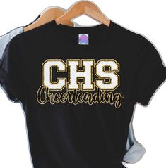 School Cheer Shirts Design, Cheerleader Shirts Ideas, College Cheer Shirts, Diy Band Shirt Ideas, Competitive Cheer Shirts, Cheerleading Spirit Wear, Cheer Camp Shirts Design, Cheerleading Tshirt Designs, High School Cheer Shirts