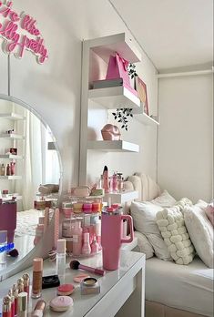 Room Decor Bedroom Aesthetic Pink, Asthetic Zimmer, Pink Room Decor Ideas Bedrooms, Basic Room Decor, Room Neon Signs, Trendy Room Ideas, You're Like Really Pretty, Room Decor Pink