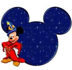 a mickey mouse wearing a party hat and holding a sign that says angel villane