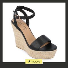 in stock Platform Espadrille Sandals, Adjustable Sandals, Womens Sandals Wedges, Platform Espadrilles, Open Toed Heels, Black Wedge Sandals, Buckle Shoes, Espadrille Wedge, Round Toe Heels