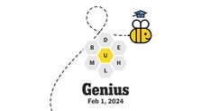 the logo for genius is shown with a bee and a honeycomb in front of it