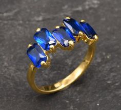 Blue Sapphire Gemstone, Solid Gold Ring, Solid Gold Rings, Gems Jewelry, Sapphire Gemstone, Ring Handmade