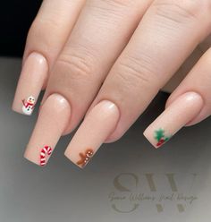 #nails #acrylics #aesthetic #girls #nailinspiration #inspiration #prettylittlething #fashion #girlboss naildesigns #nailart #nailideas #designs #nailpics #acrylicdesigns #frenchtips #manicure #frenchmanicure #christmas #christmasnails #snowflakes #snowflakenails #christmasnailinspo #christmasnailideas #winternails #winter #wintersnowflake #snowy Occasion Nails, December Nails, Cute Simple Nails, Simple Gel Nails, Christmas Nail Designs