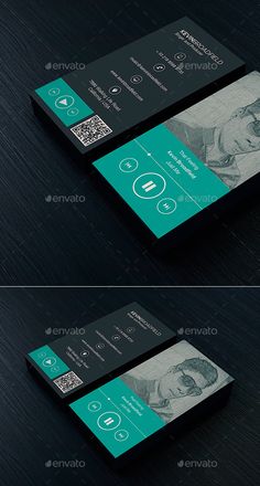 two business cards mock up on top of each other