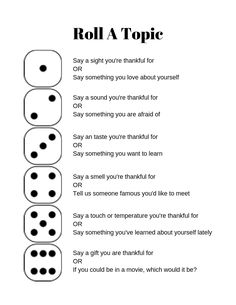 the rules for roll a topic with four dices in each row and one on top