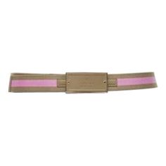 GUCCI Vintage Y2K pink khaki Web GG logo square buckle adjustable nylon belt Reference: ANWU/A00864 Brand: Gucci Material: Canvas Color: Pink, Beige Pattern: Striped Closure: Belt Made in: Italy CONDITION: Condition: Good, this item was pre-owned and is in good condition. Please refer to image gallery for thorough condition check. Dents on leather parts. Scratches on back of buckle. Minor snags on web belt MEASUREMENTS: Smallest hole: 69cm / 26.9" Mid hole: 71cm / 27.7" Largest hole: 74cm / 28.9 Belt Reference, Web Logo, Web Belt, Versace Designer, Beige Pattern, Guccio Gucci, Gucci Outfits, Gucci Vintage, Gucci Tote