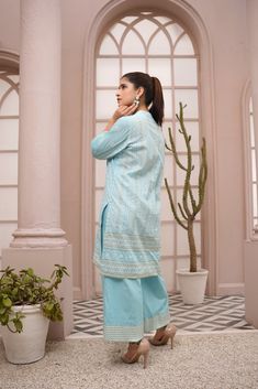 ➤ Experience the comfort & style of IshDeena's Indian Kurta Set for Women, crafted from soft, breathable Cotton fabric. Perfect for occasions like Eid, Ramadan, festivals, pujas, or casual office wear. Upgrade your ethnic wardrobe with this unique & versatile piece. || Printed Cotton Shirt and Dyed Cotton Trousers. ➤ Flaunt a trendy, printed 2-piece set with a ~38-inch knee-length shirt, offering a flattering fit for sizes M-3XL. Designed for both casual and festive events, this Kurta set seamle Blue Straight Kurta Sets For Summer, Blue Cotton Sets For Vacation, Traditional Light Blue Sets For Summer, Traditional Light Blue Set For Summer, Blue Long Sleeve Pant Set For Summer, Traditional Light Blue Summer Set, Blue Long Sleeve Sets For Vacation, Blue Cotton Vacation Sets, Casual Festive Loungewear Set