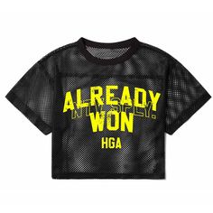 Introducing our new Already Won Mesh Football Jersey, a sleek and modern way to showcase your faith. This jersey features the empowering words "Already Won" on the front, symbolizing the victory we have in Christ. At the bottom, "HGA" stands for His Glory Alone, a reminder of our ultimate purpose. Perfect for both casual wear and making a statement. Combine contemporary style with a powerful message and showcase your faith. 100% Polyester Mesh, 5.3 ounces per square yard Moisture wicking Odor re Affordable Team-colored Tops With Graphic Print, Cheap Jersey With Graphic Print For Team Events, Cheap Tri-blend Custom Print Tops, Affordable Black Jersey For Game Day, Cheap Jersey Tops With Graphic Print, Cheap Crew Neck Jersey For Team Events, Cheap Varsity Cheerleading Tops, Cheap Graphic Tee For Dance, Cheap Black Jersey For Game Day