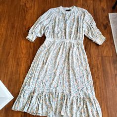 Has Light Colored Flowers Good As New!!! Never Worn Has No Tags Coquette Dress, Maxi Sundress, Ralph Lauren Black Label, Sequin Evening Dresses, Mesh Maxi Dress, Georgette Dress, Colored Flowers, Ralph Lauren Women, Ralph Lauren Denim