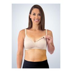 Wear the Veronica day or night and enjoy expandable contoured cups that adjust to your ever-changing breasts, a silky comfort fabric that’s soft against your baby’s skin, and a delicate lace neckline. Nursing Sports Bra, Women Nurse, Shipt Shopper, Lace Neckline, Nursing Tshirts, Nursing Bra, Cool Fits, Bra Shop, T Shirt Bra