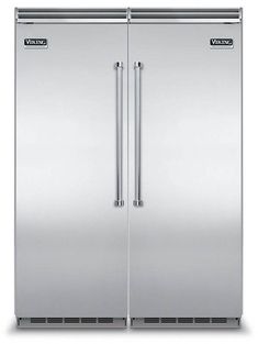 two stainless steel refrigerators side by side