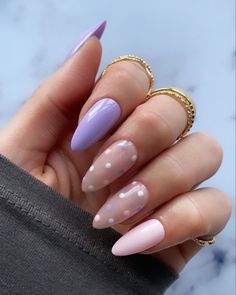 Pastel Nails Designs, Her Nails, Dots Nails, Pastel Nails, Minimalist Nails, Pretty Acrylic Nails, Chic Nails, Short Acrylic Nails, Nail Arts