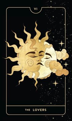 the sun and moon are depicted in this tarot card