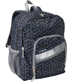 The practically indestructible pack. Built to last with weatherproof fabric and extra-strong stitching, so it can keep up with kids everywhere they go – from school to sports to summer camp. Place pack inside mesh laundry bag, then machine wash and line dry. Pack made of weatherproof, 600-denier polyester. Reinforced bottom for extra durability. Padded back panel and lumbar support for all-day comfort. Padded, adjustable, ergonomically curved straps. Two deep water bottle pockets. Storm flaps ke Ll Bean Backpack, School Pack, Quilted Sweatshirt, Im So Fancy, Kids School Backpack, Mesh Laundry Bags, Blue Camo, Llbean Backpack, School Backpack