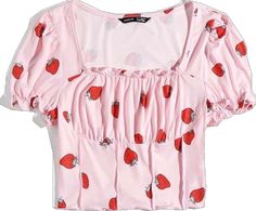 Fitted Pink Top With Strawberry Print, Strawberry Crop Top, Cute Strawberry, Shein Tops, Pink Red, Crop Top, Super Cute, Crop Tops, Collage