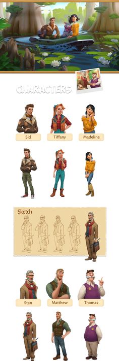 an image of some cartoon characters in different poses