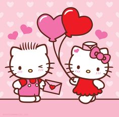 Valentine’s Day Hello Kitty, Artbox Cafe, Future Wall, Valentine Drawing, Valentine Cartoon, Drawings For Him, Friends Cafe, Dear Daniel