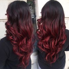 Brown To Red Ombre, Hair Color Red Ombre, Dyed Hair Ombre, Red Hair Extensions, Face Nails, Red Ombre Hair, Cherry Coke, Brown Ombre Hair, Ombre Hair Blonde