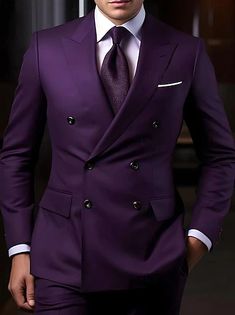 Costume Homme Mariage Ensemble 2 pièces Rouge Bordeaux Vert foncé Gris foncé Couleur Pleine Coupe Sur-Mesure Double Boutonnage à Six boutons 2023 de 2024 ? €107.99 Double Press Suit Men, Suit Ideas, Purple Wine, Suit Men