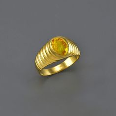 Pukhraj Ring, Pukhraj Stone, Hindu Scriptures, Yellow Sapphire Rings, Mens Gold, Yellow Sapphire, Friendship Gifts, Sapphire Gemstone, Rings Statement