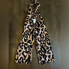 This Is A Super Cute And Flattering Haltered Jumper. Ties At Neck With Deep V Halter. Pockets! Wide Leg. This Is Diane Von Furstenberg For Target. Sold Out Online And In Store. Chic Fitted Leopard Print Jumpsuits And Rompers, Casual Fitted Leopard Print Jumpsuit/romper, Casual Fitted Leopard Print Jumpsuits And Rompers, Chic Fitted Leopard Print Jumpsuit, Fitted Casual Leopard Print Jumpsuit, Casual Leopard Print Jumpsuits And Rompers For Party, Spring Leopard Print Jumpsuits And Rompers, Wide Leg Jumper, Cell Phone Holster