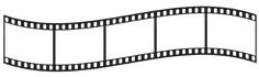 a black and white film strip on a white background