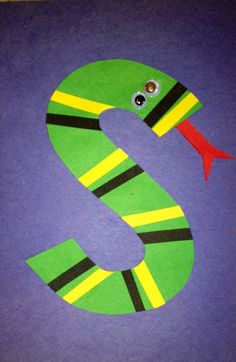 the letter s is made out of construction paper