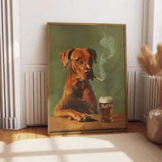 "Add some wag-worthy charm to your bar with our 'Ruff Day' painting! 🐾🍺 This hilarious piece features a lovable pooch kicking back at the bar with a cold one, capturing the essence of a truly paw-some night out. 🎨 Printed on enhanced matte poster paper, this quirky artwork is perfect for adding a touch of humor to your decor. Whether you're a dog lover or just appreciate a good laugh, this piece is sure to spark conversation and bring smiles to your guests' faces. Cheers to good times and tai Men’s Decor, Quirky Paintings, Games Room Decor, Beer Artwork, Man Decor, Beer Painting, Man Cave Posters, Quirky Artwork, Quirky Wall Art