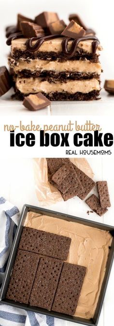 no bake peanut butter ice box cake