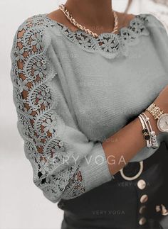 Style Guru, Casual Sweaters, Knit Fashion, Trendy Tops, A Woman, Outfit Inspirations, Round Neck