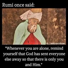 an old painting with the words rumi once said