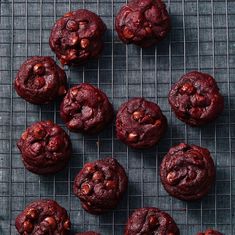 chocolate chip cookies cooling on a wire rack