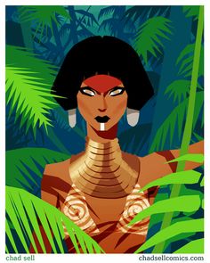 an image of a woman in the jungle with her hands on her hips and eyes closed