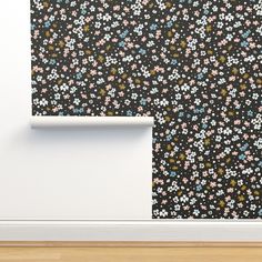 an image of a wall paper with flowers on it