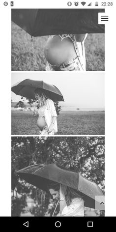 black and white photo collage with woman holding an umbrella