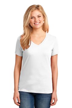 Shop Port & Company LPC54V in White & get instant bulk discounts. This 100.00% Cotton Women T-Shirt is often used for Heat Transfer projects by our customers | Ships Fast | Award-Winning Customer Service. Lady Grey, Concert Tees, Lady V, Fashion Fits, V Neck Tops, V Neck Tee, Polished Look, Rib Knit, V Neck T Shirt