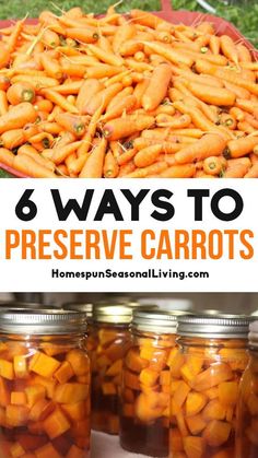 jars filled with carrots sitting on top of a table