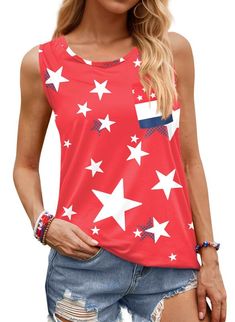 PRICES MAY VARY. 4th of July Tank - Embrace the spirit of Independence Day with our stunning tank top featuring a patriotic American flag design in vibrant red, white, and blue hues. American Flag Tank - Elevate your 4th of July celebrations! Whether you're attending a backyard barbecue, a parade, or a rooftop party, this tank top adds a touch of patriotic flair to any occasion. July 4th Shirt - Made for the summer heat, our tank top not only showcases your love for the USA but also ensures comf American Flag Tank Top, Flag Day, American Flag Print, Red Tank, Print Tank Top, Casual Tank Tops, Print Tank, Printed Tank Tops, Sleeveless Tank Top