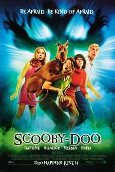 the movie poster for scooby - doo, starring actors from left to right