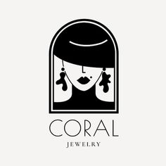 a black and white logo with the word coral jewelry on it's front side