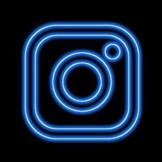 an instagram icon with blue neon lights